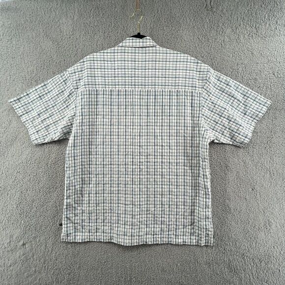 Pineapple Connection Shirt Mens Large Short Sleeve Seersucker Gingham Button Up - Picture 3 of 13